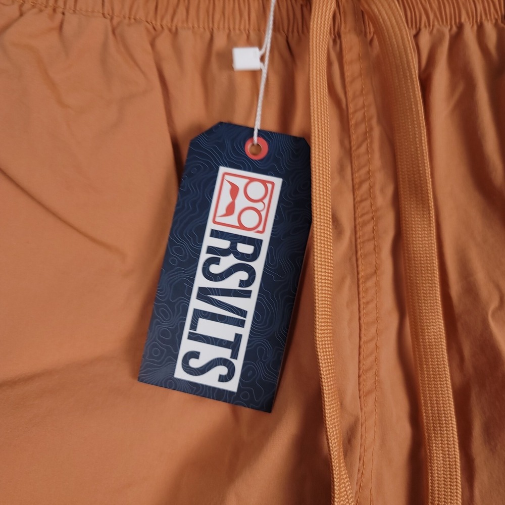 RSVLTS Hybrid Shorts Mens Small Orange Sand Cottonstretch Unlined Swim Trunks - Picture 2 of 11